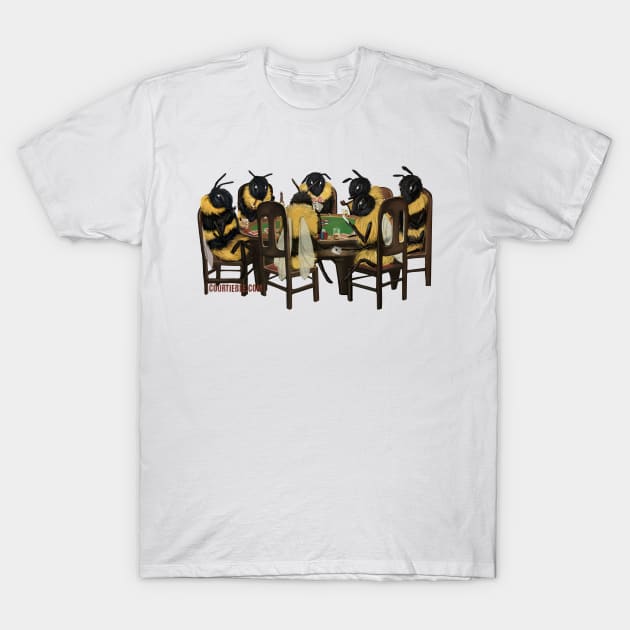 Bees Playing Poker T-Shirt by Swarm Store